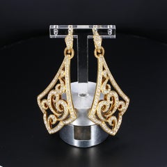 Chad Allison Spiral 18k Yellow Gold Earrings with Diamonds - G/SI1 ~2ctw