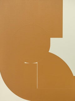 "Untitled (Rust)", Abstract, Brown and Beige Acrylic Painting