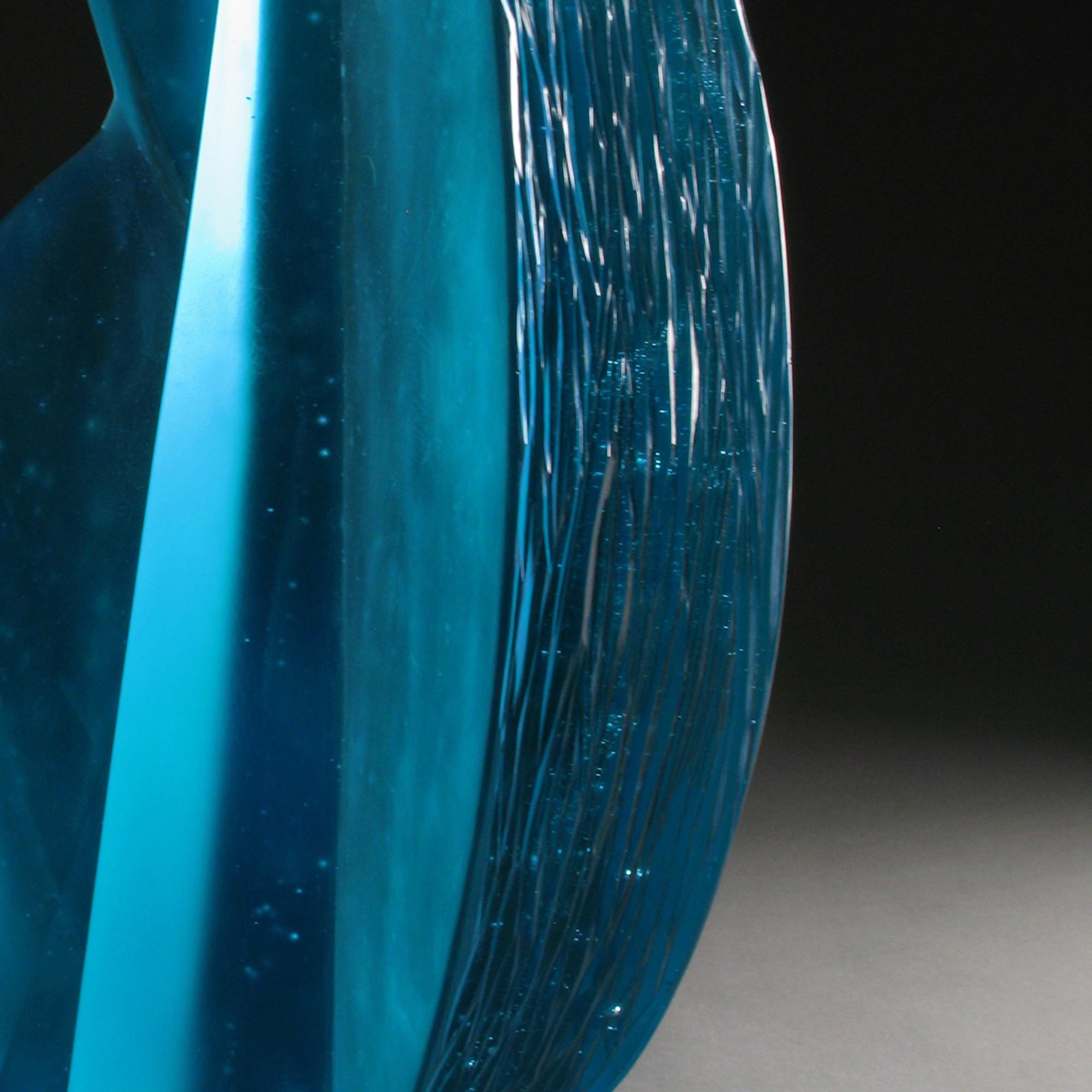 'Balanced Oblique' Abstract Geometric Glass Sculpture - Blue Abstract Sculpture by Chad Holliday