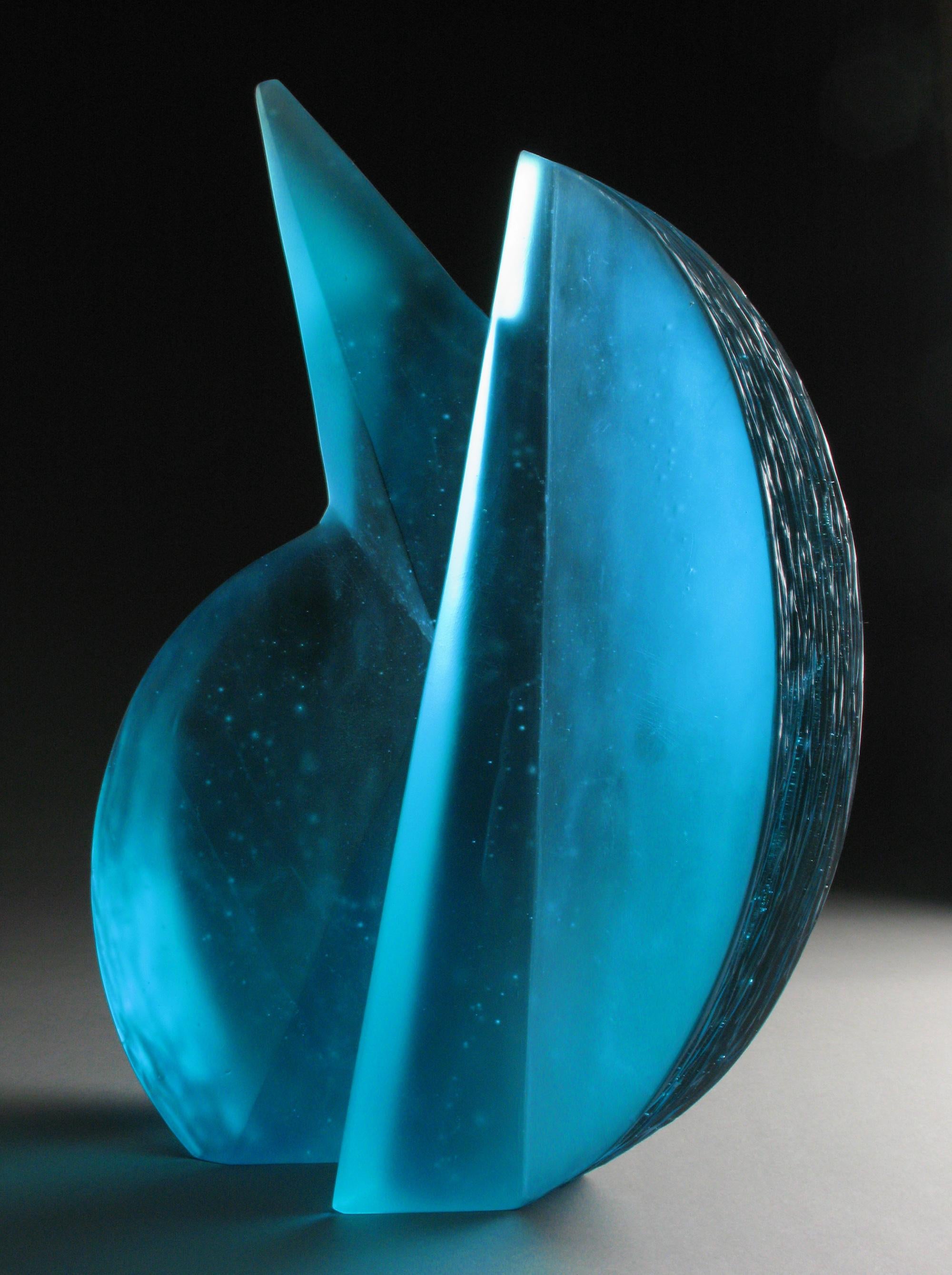 'Balanced Oblique' Abstract Geometric Glass Sculpture 1