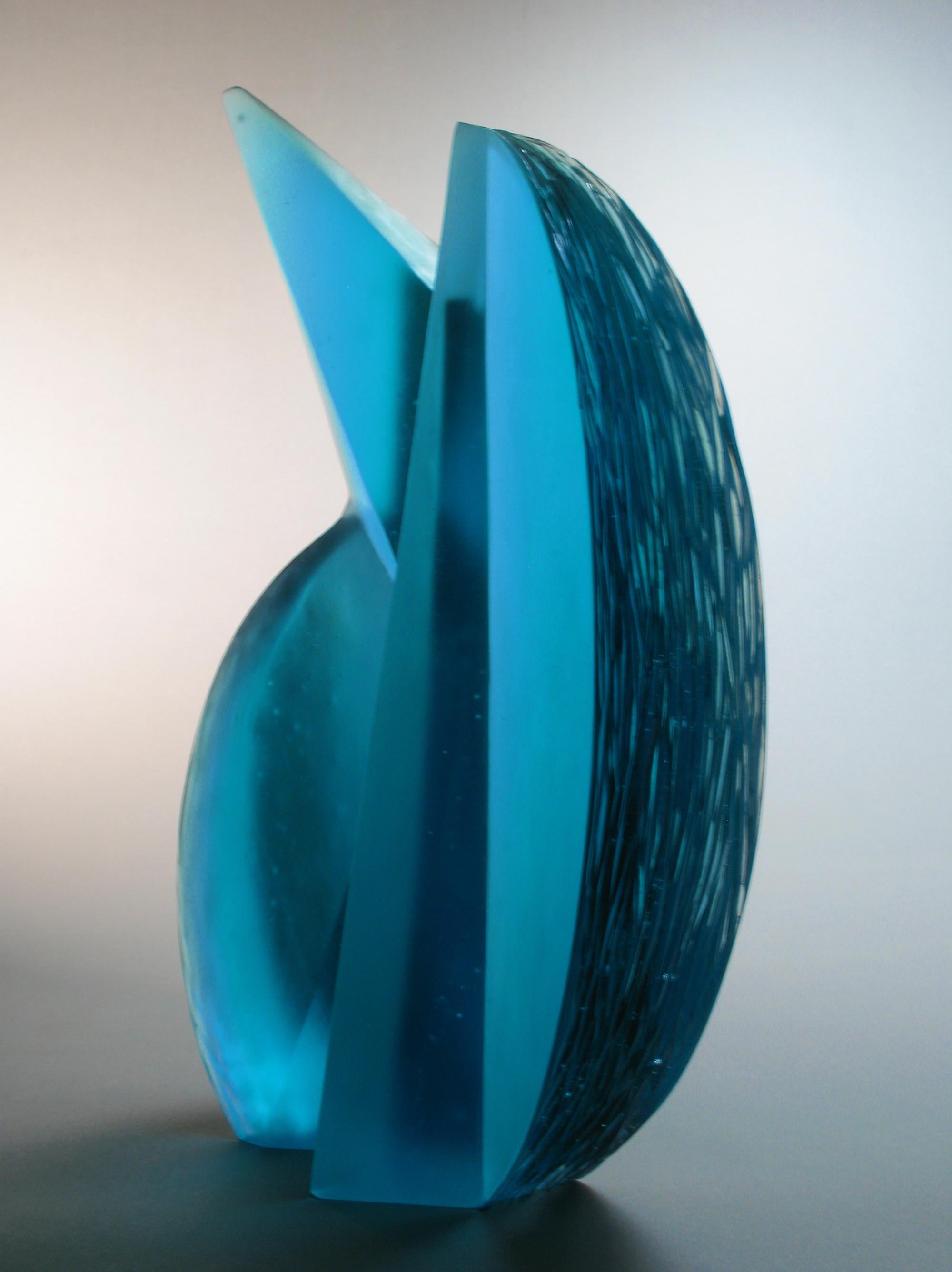 'Balanced Oblique' Abstract Geometric Glass Sculpture 3