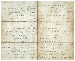 ""Emily Dickinson" : photographie sérigraphiée d'une nature morte d'une lettre écrite à la main