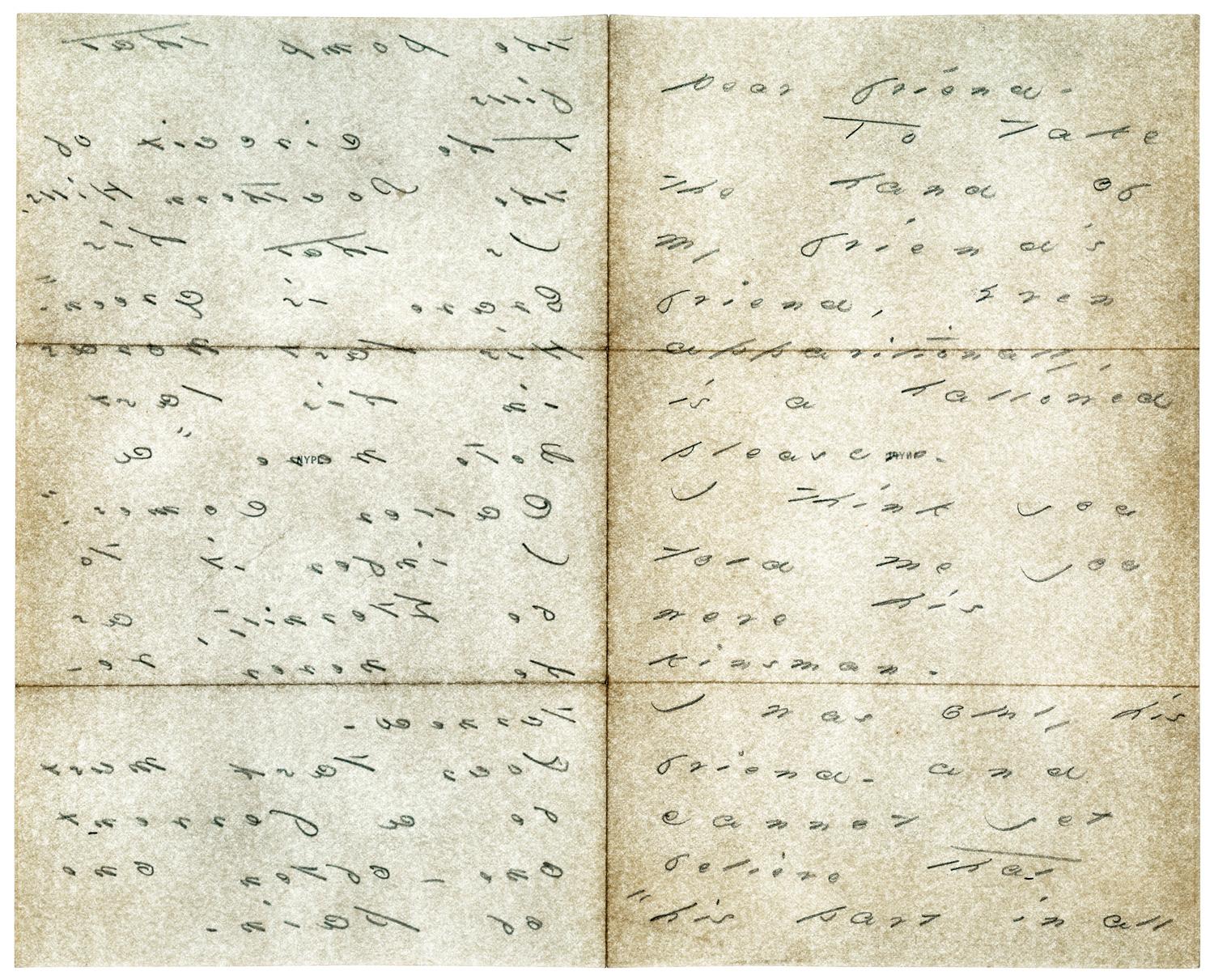 "Emily Dickinson": Still Life Scanograph Photograph of Hand Written Letter