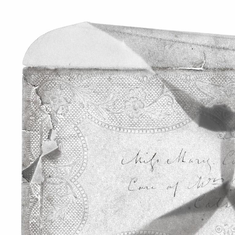 Envelope, Mary Cole: Still Life Photograph of a Letter from Thomas Cole Archives - Gray Still-Life Photograph by Chad Kleitsch