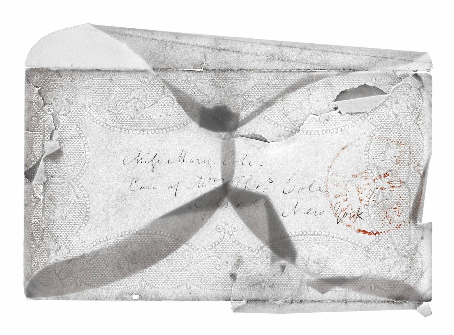 Chad Kleitsch Still-Life Photograph - Envelope, Mary Cole: Still Life Photograph of a Letter from Thomas Cole Archives