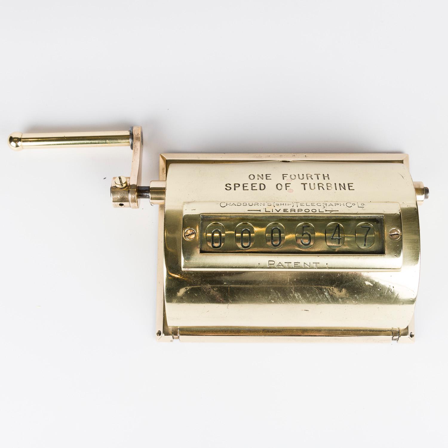 Brass Chadburn’s patent engine revolution counter For Sale