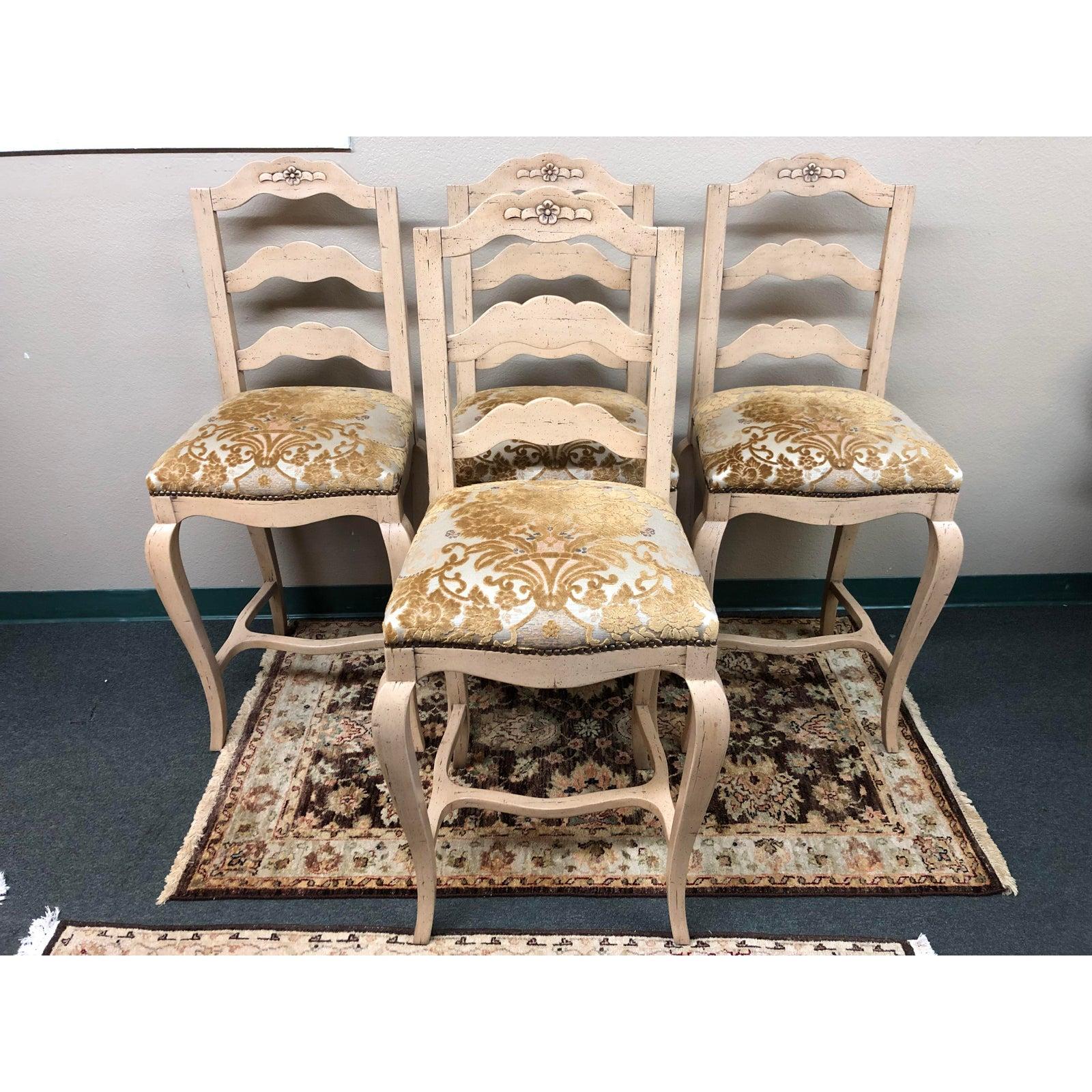 Chaddock French Country Bar Stools, Set of Four In Good Condition For Sale In San Francisco, CA