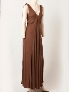 Chado Ralph Rucci Bias Cut Jersey V neck Gown