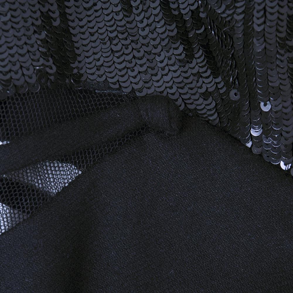 Women's Chado Ralph Rucci Black Cashmere & Sequin Dress For Sale