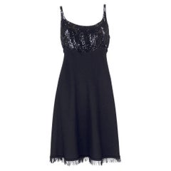 Chado Ralph Rucci Black Cashmere & Sequin Dress