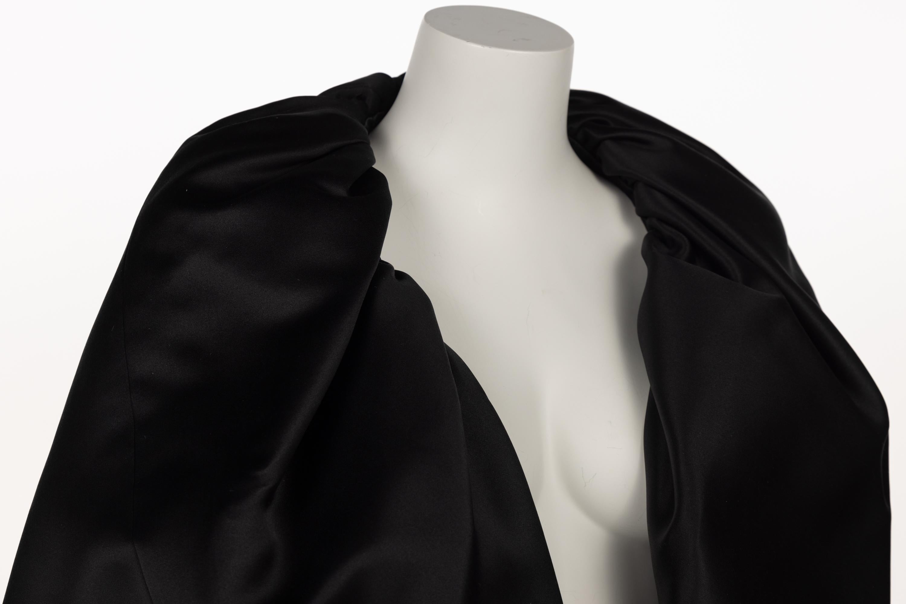 Chado Ralph Rucci Black Silk Cape For Sale 6
