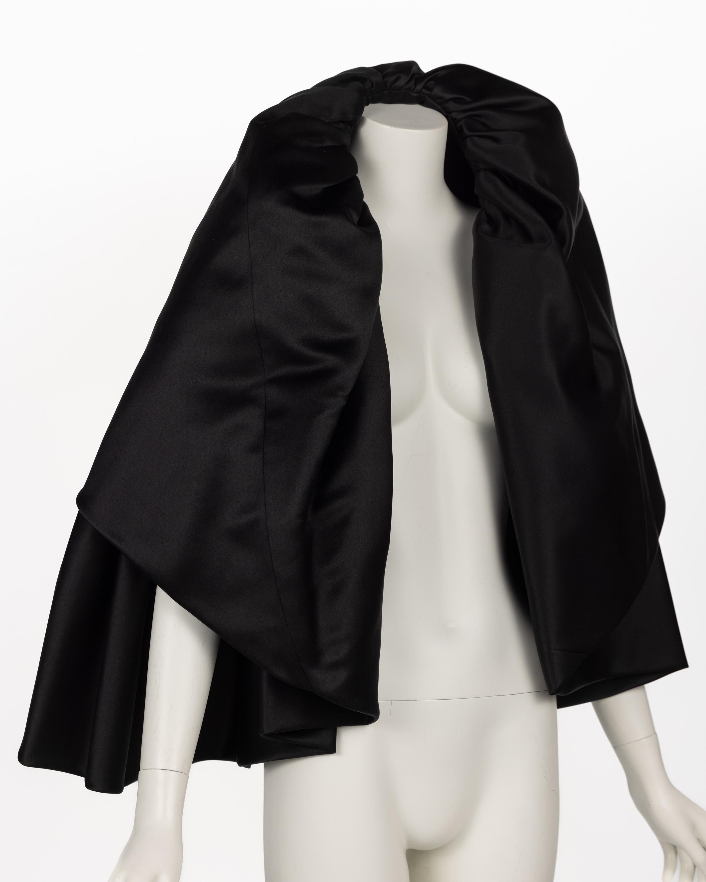 Chado Ralph Rucci Black Silk Cape For Sale 1