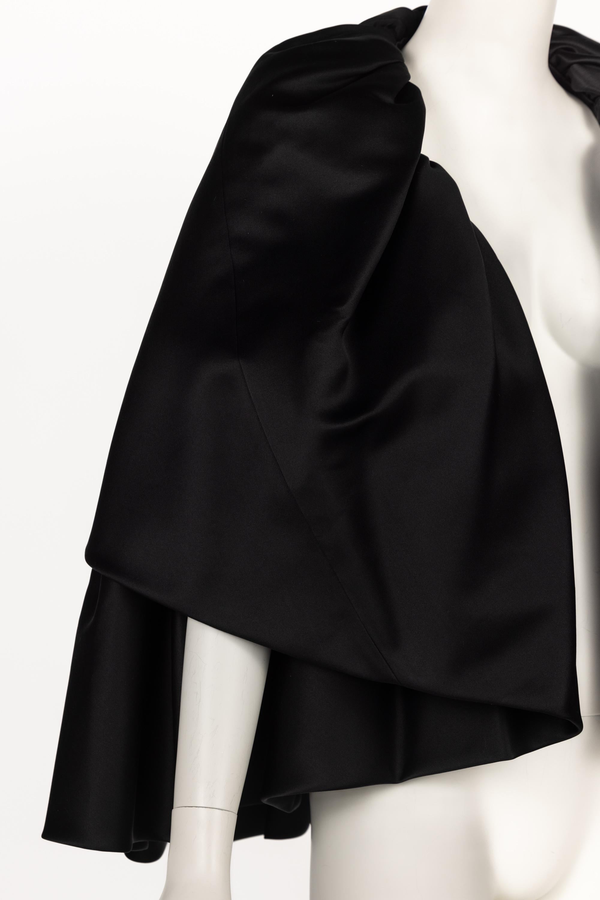 Chado Ralph Rucci Black Silk Cape For Sale 2