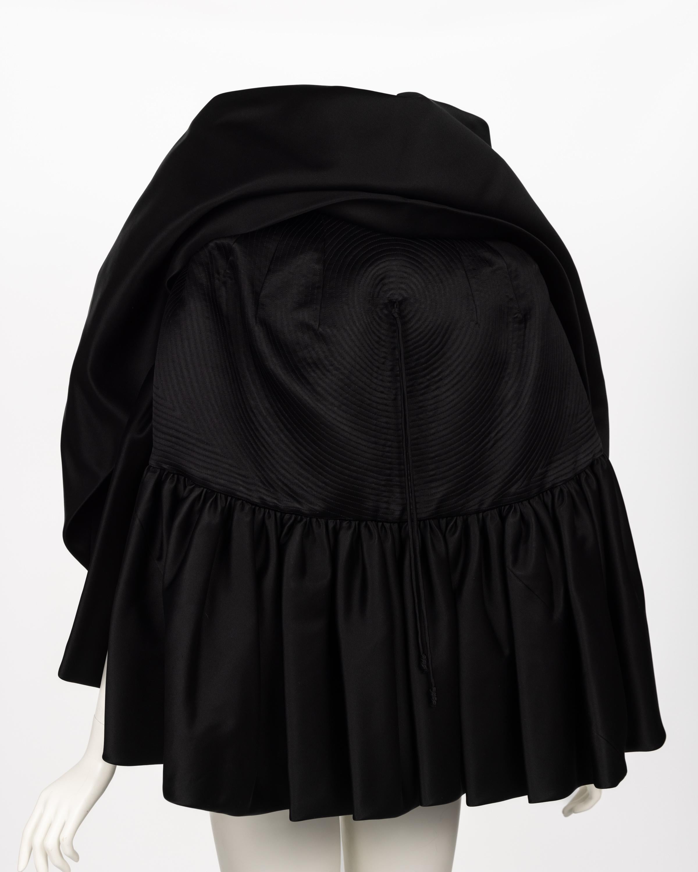 Chado Ralph Rucci Black Silk Cape For Sale 4
