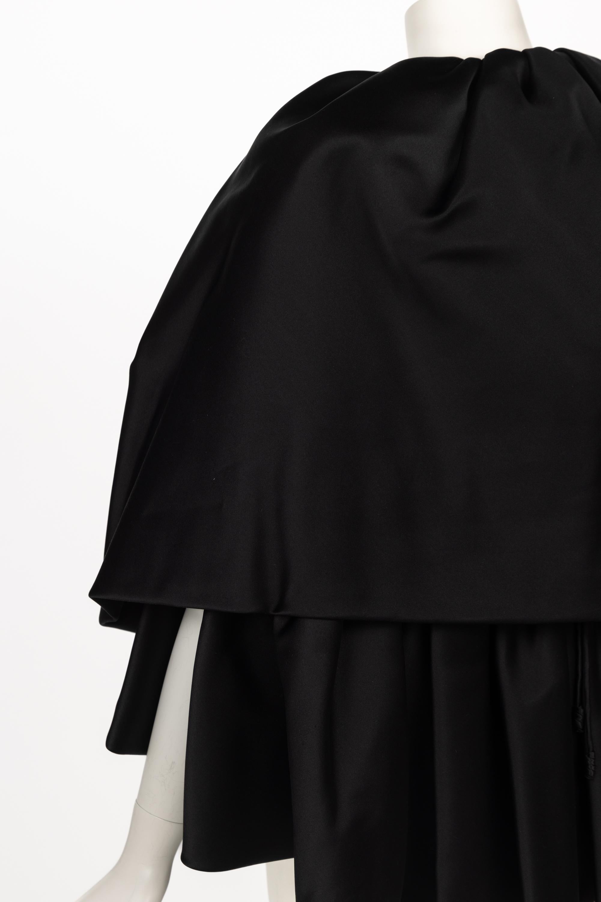 Chado Ralph Rucci Black Silk Cape For Sale 5