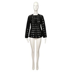 Veste CHADO RALPH RUCCI en laine noire avec découpes complexes cousues à la main