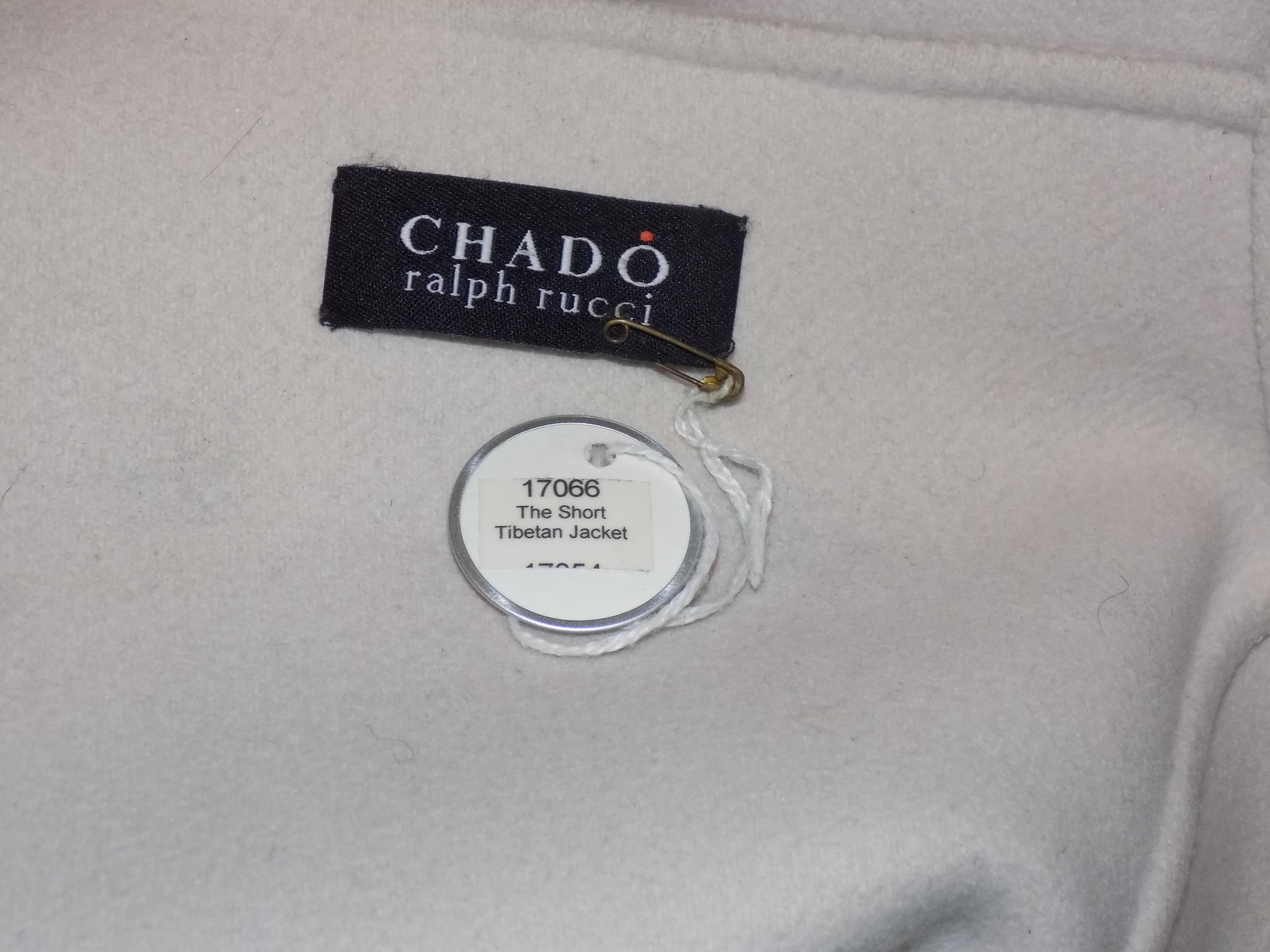 Chado Ralph Rucci Cashmere  short Tibetan Jacket For Sale 4