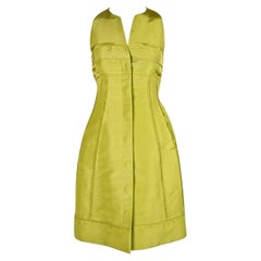 CHADO RALPH RUCCI chartreuse silk RUNWAY dress