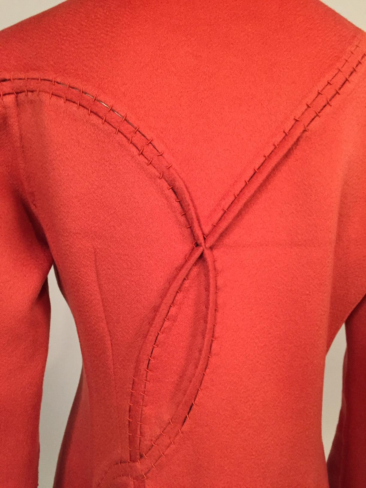 Chado Ralph Rucci Coral Cashmere Jacket Intricate Hand Finished Open Seams 1