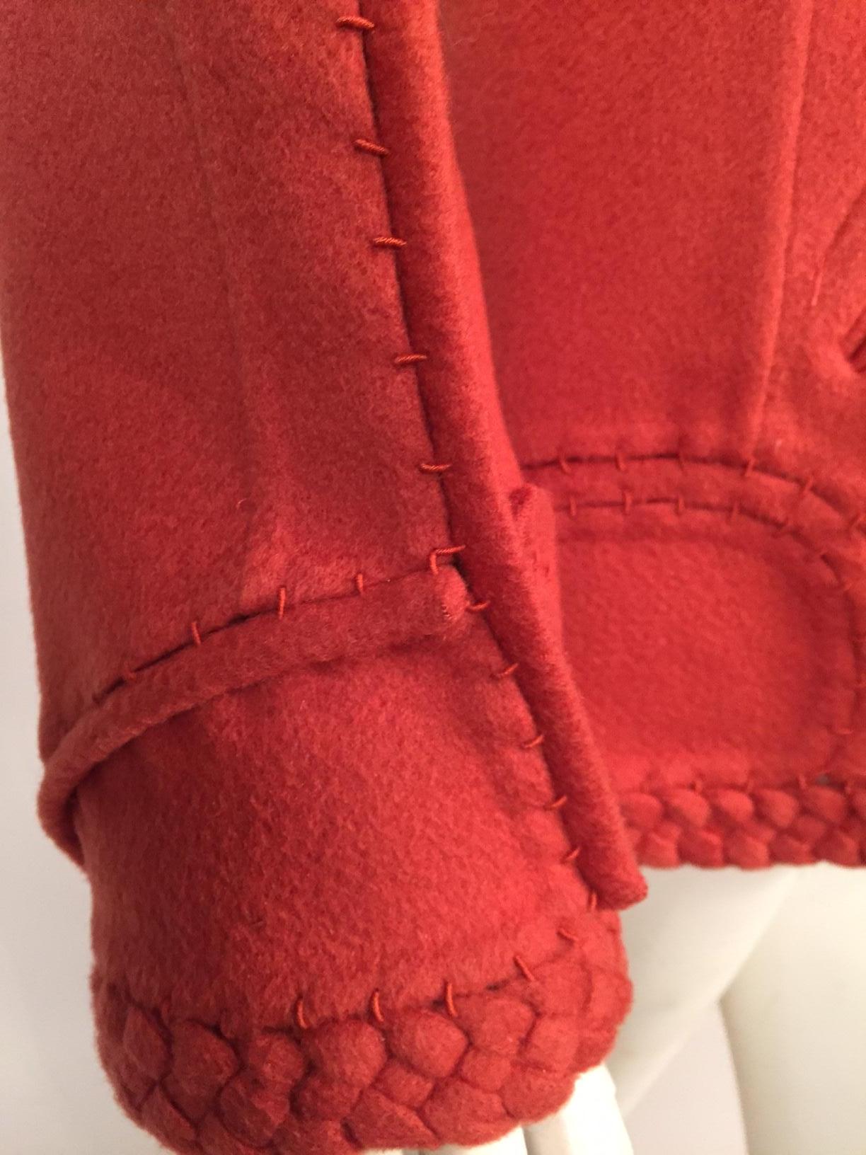 Chado Ralph Rucci Coral Cashmere Jacket Intricate Hand Finished Open Seams 2
