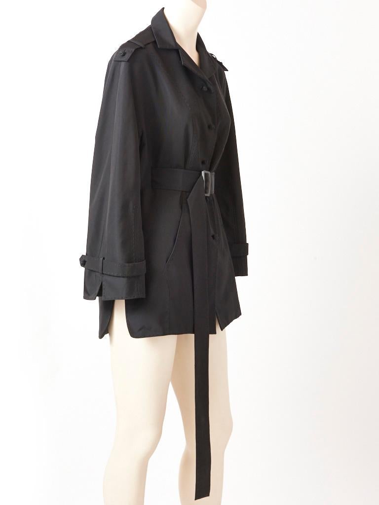 Black Chado Ralph Rucci  Couture Belted Silk Jacket  For Sale
