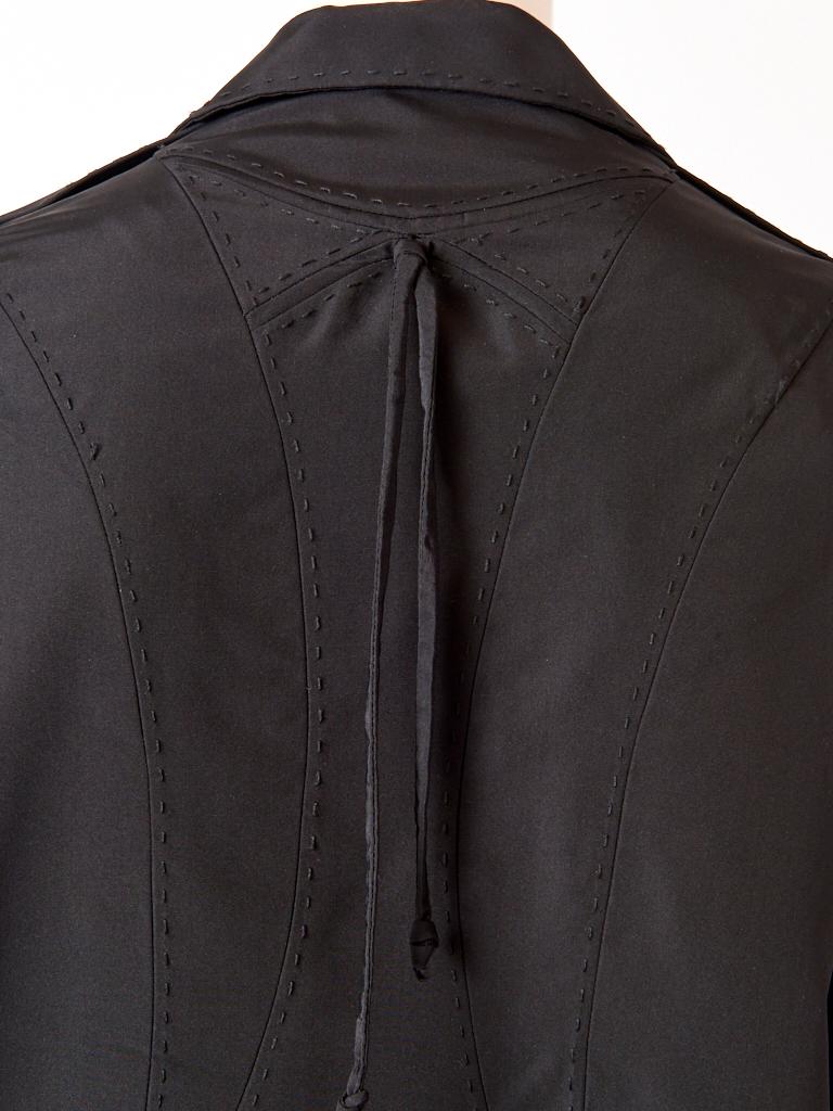 Chado Ralph Rucci  Couture Belted Silk Jacket  In Good Condition For Sale In New York, NY