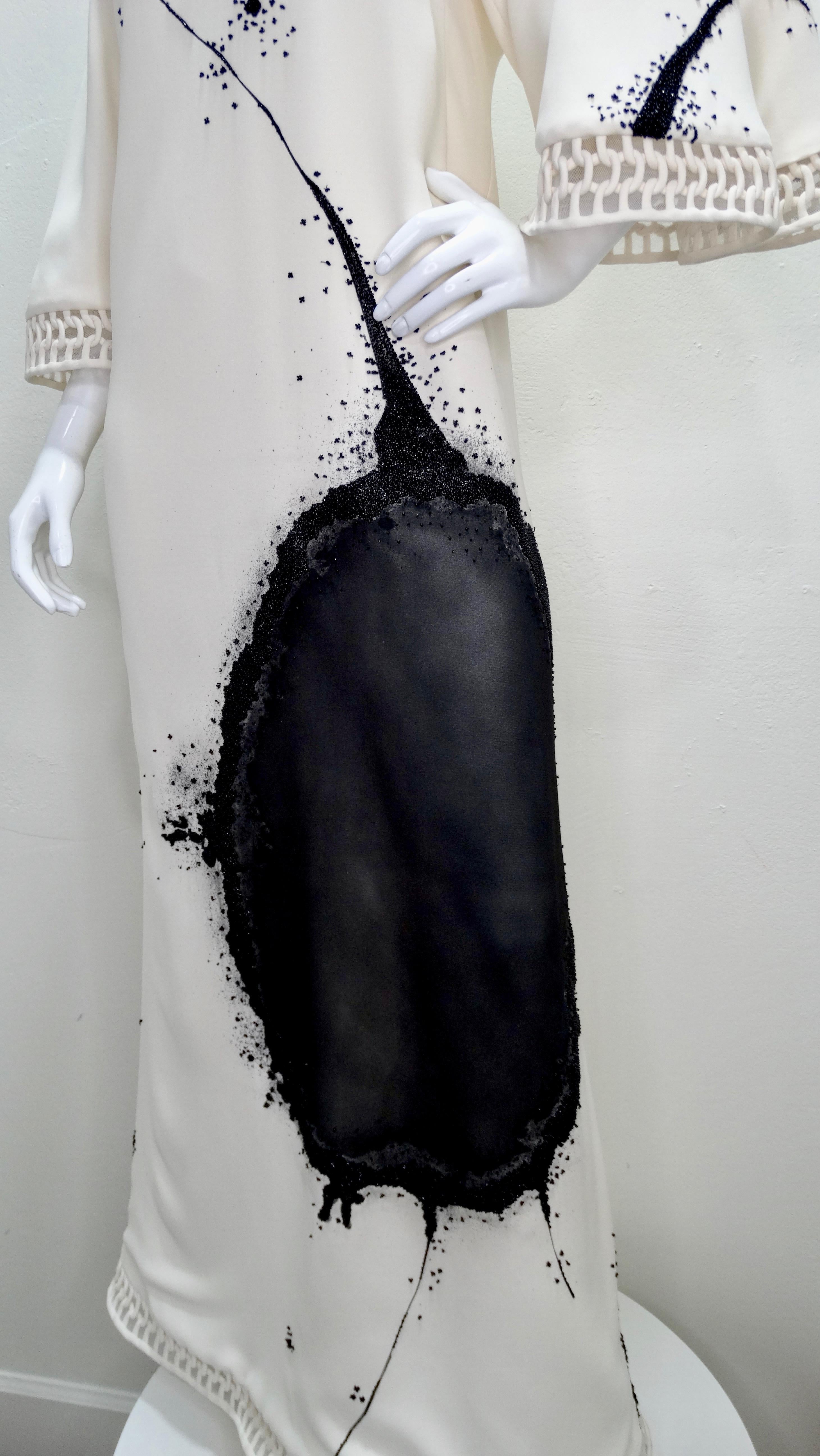 Gray Chado Ralph Rucci Custom Made White Evening Dress