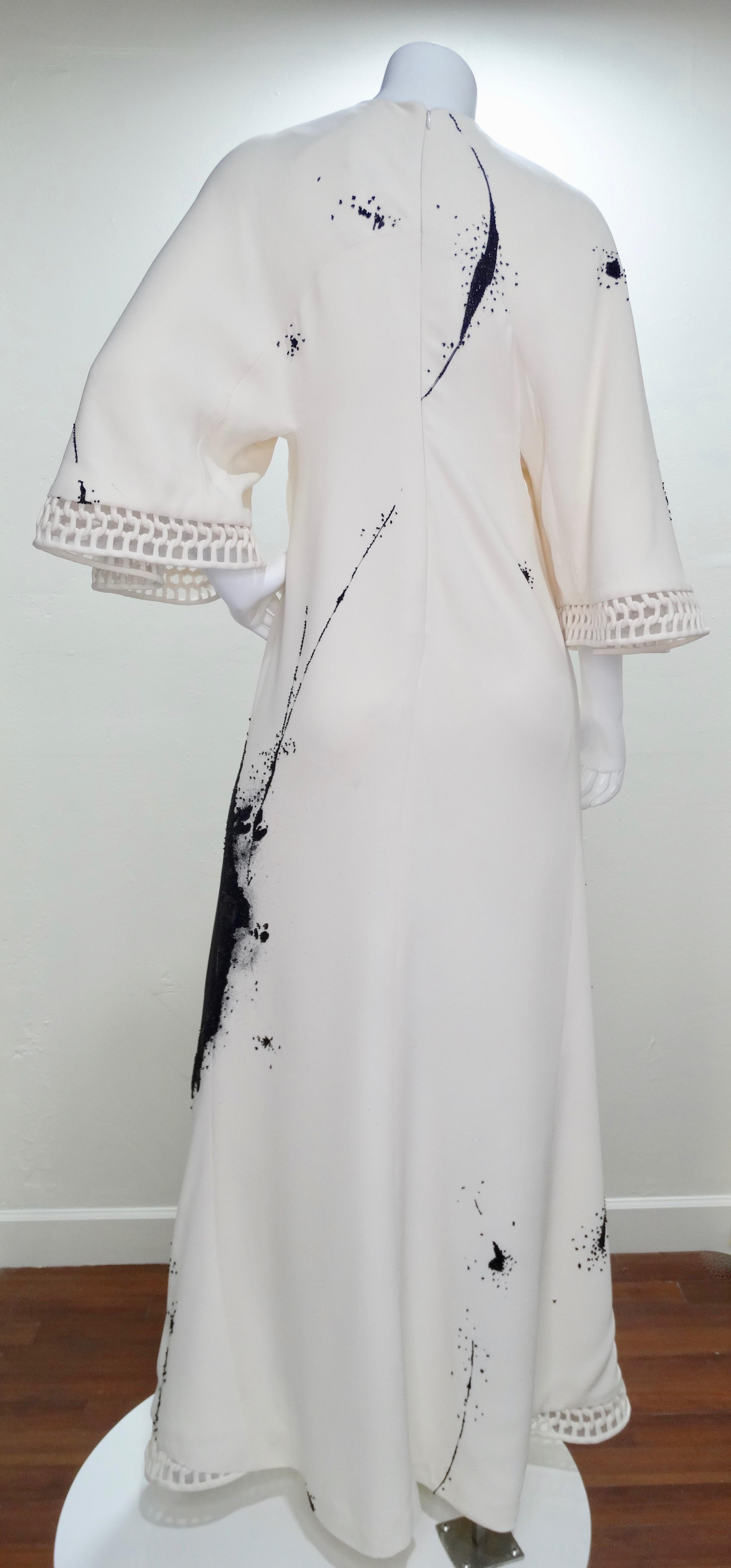 Chado Ralph Rucci Custom Made White Evening Dress  In Excellent Condition In Scottsdale, AZ