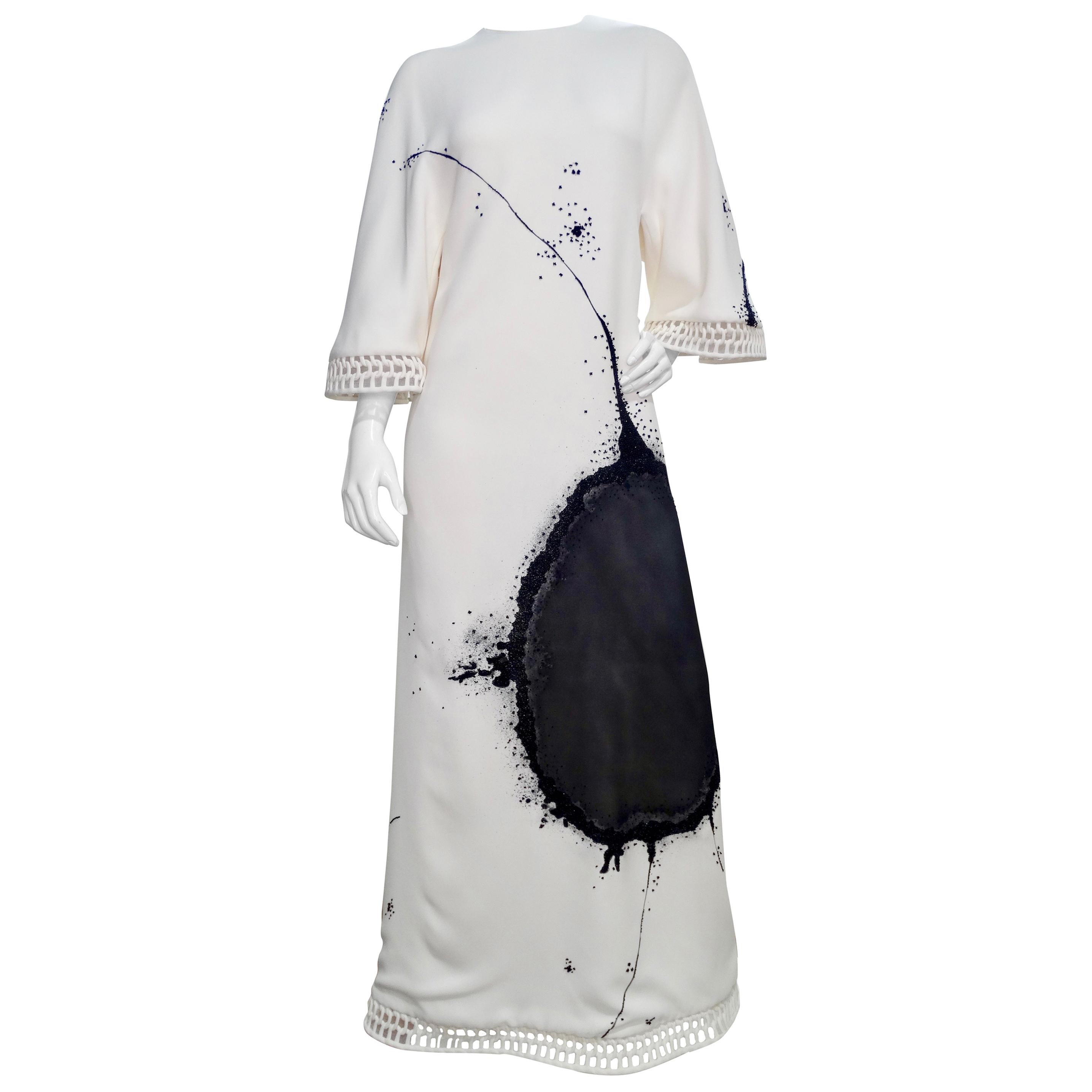 Chado Ralph Rucci Custom Made White Evening Dress 