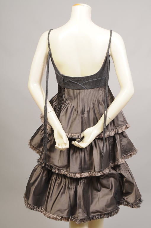 Chado Ralph Rucci Robe en soie et laine à corsage empire avec châle en soie assorti Excellent état - En vente à New Hope, PA