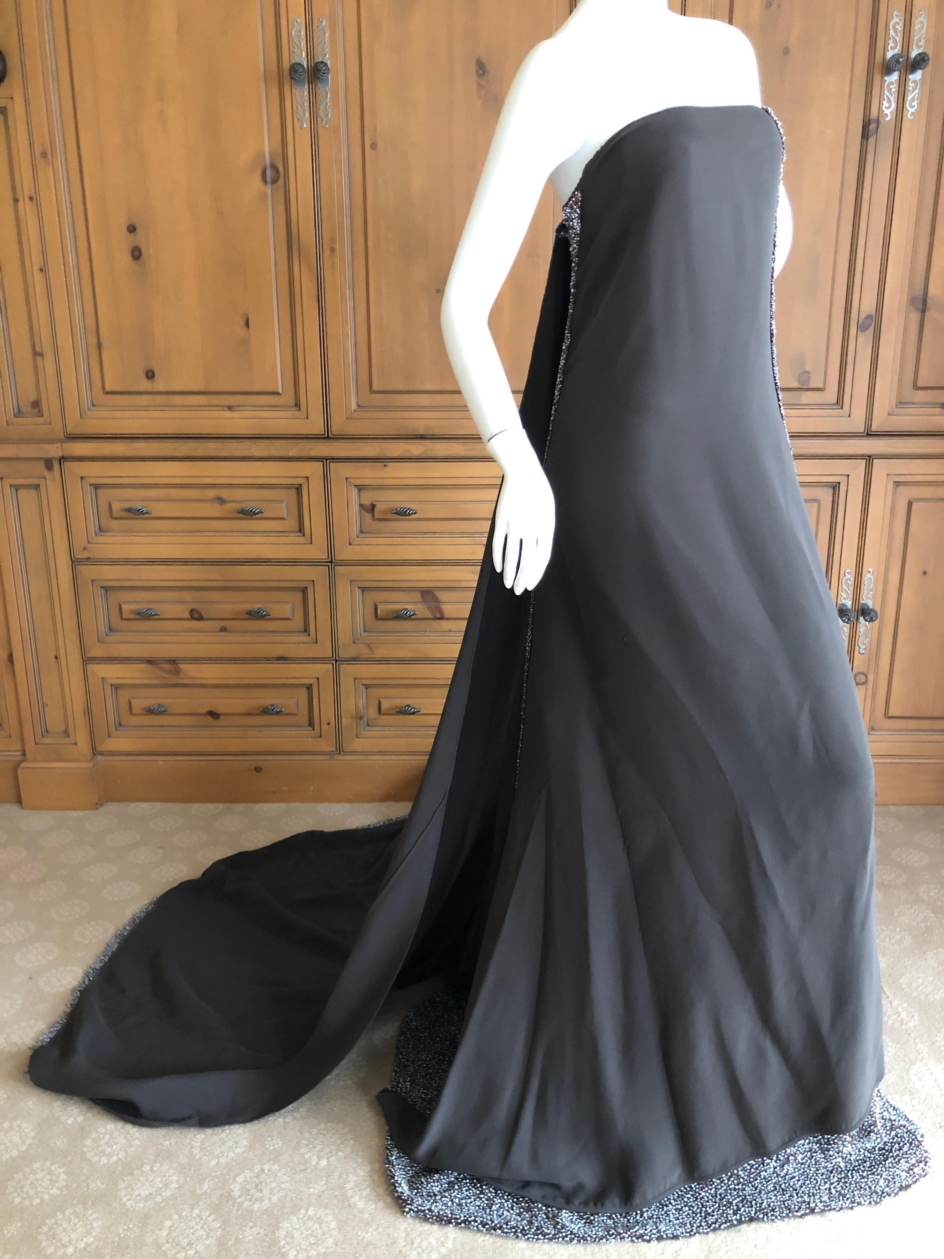 Chado Ralph Rucci Haute Couture Fall 2009 Sari Draped Natural Pearl Trim Dress  In Excellent Condition For Sale In Cloverdale, CA