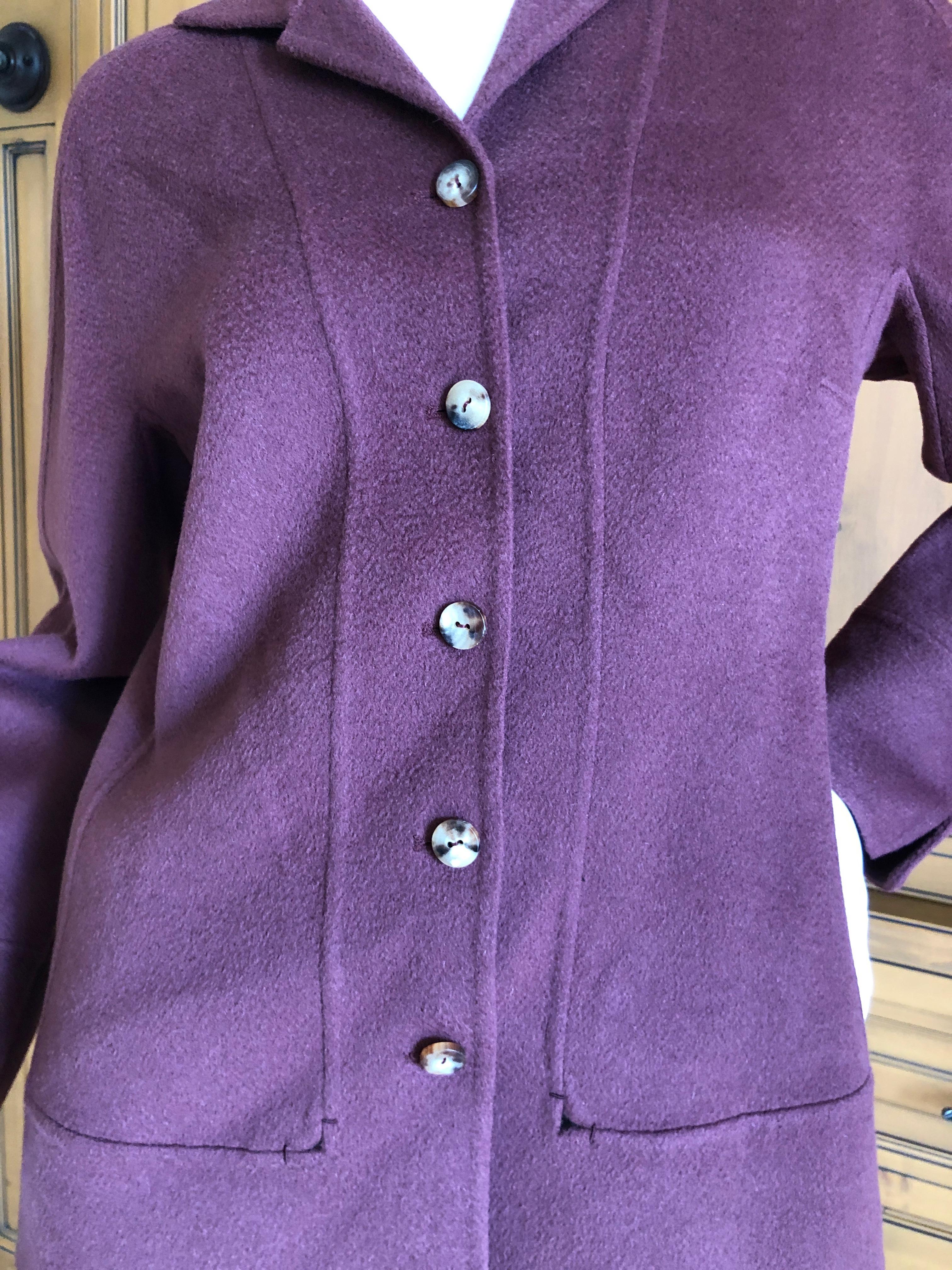 Gray Chado Ralph Rucci Luxurious Doubleface Cashmere Jacket w Open Stitch Details   For Sale