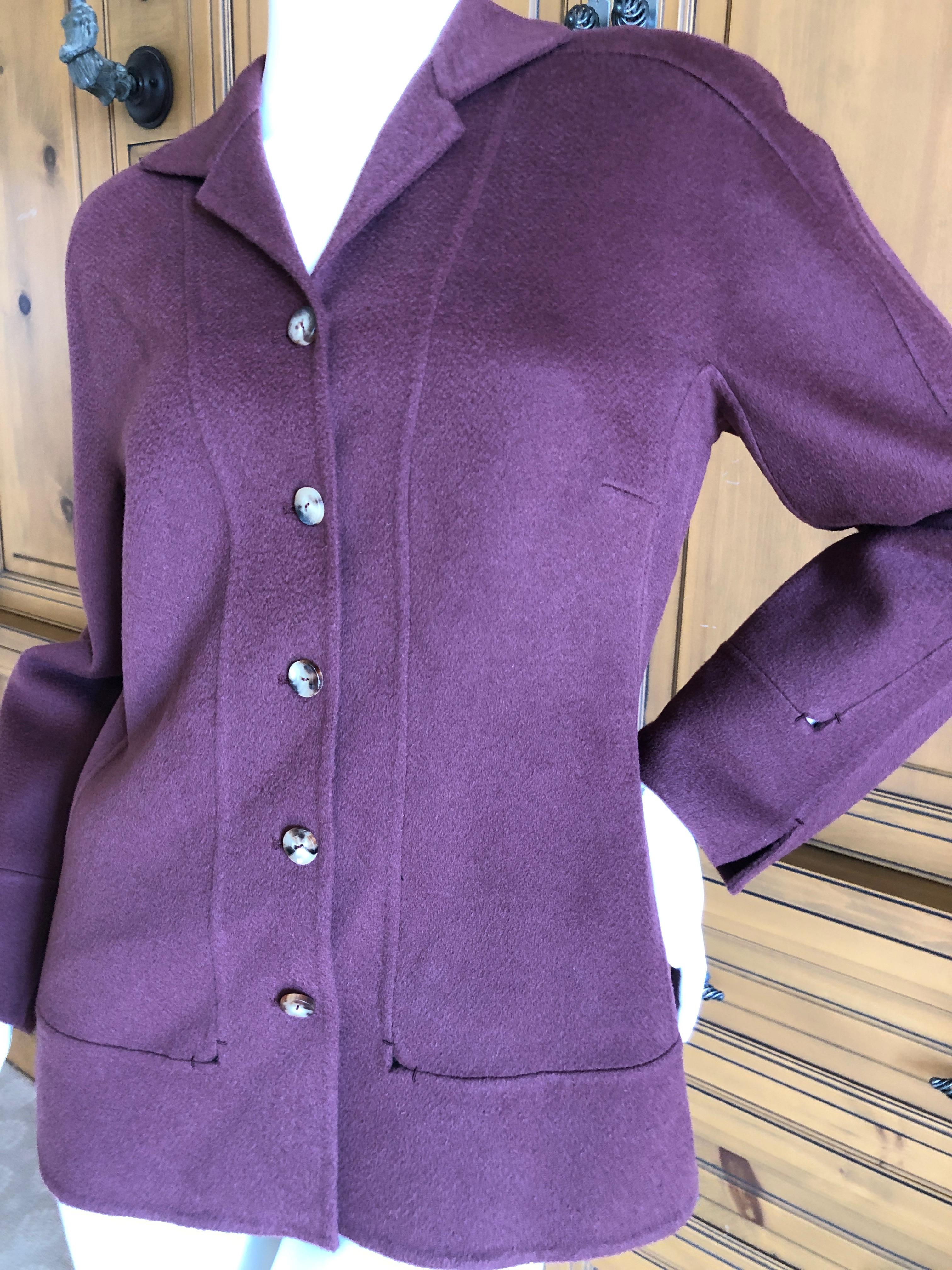 Chado Ralph Rucci Luxurious Doubleface Cashmere Jacket w Open Stitch Details   In Excellent Condition For Sale In Cloverdale, CA