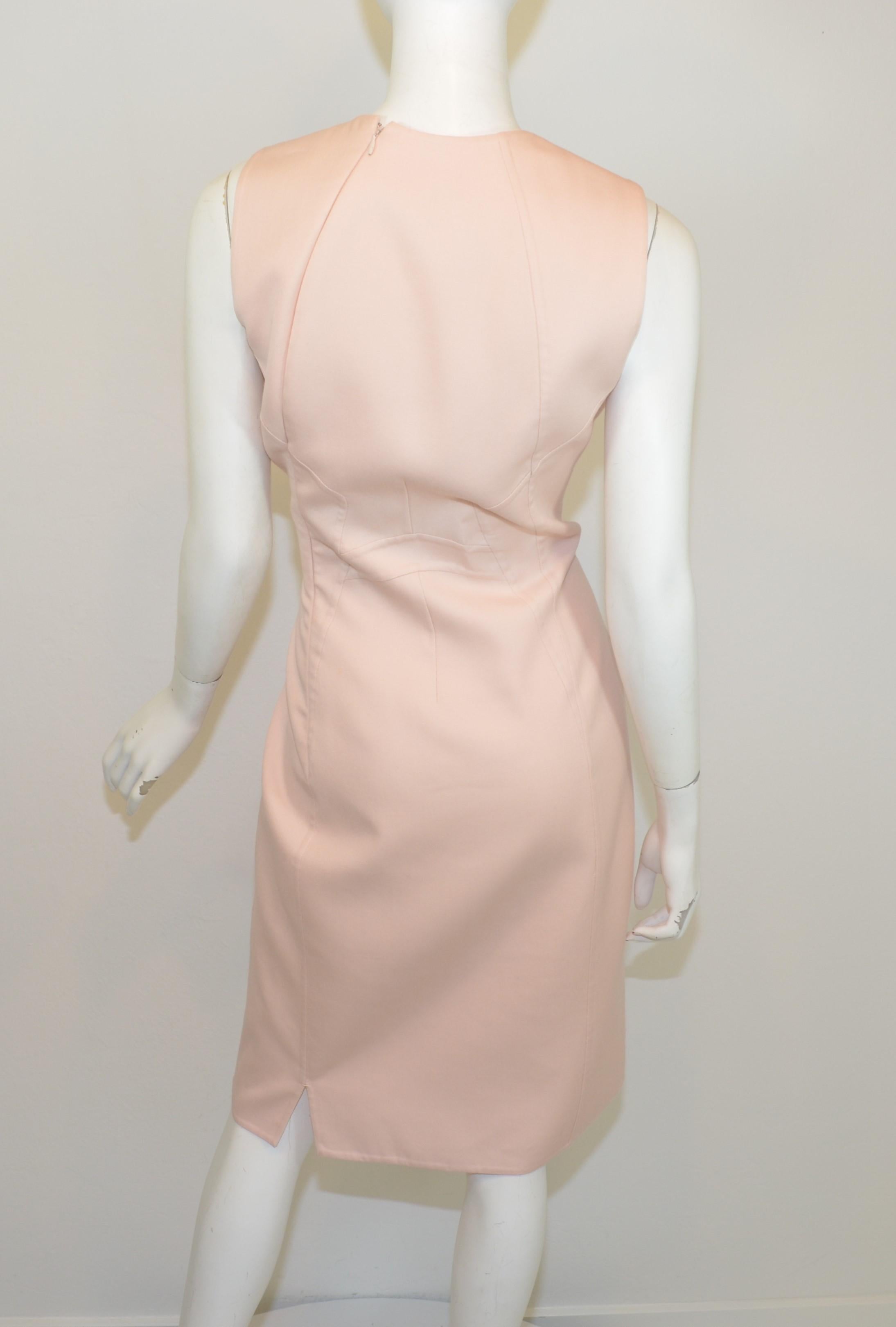 CHADO Ralph Rucci Pink Coat and Dress Ensemble Set In Excellent Condition In Carmel, CA