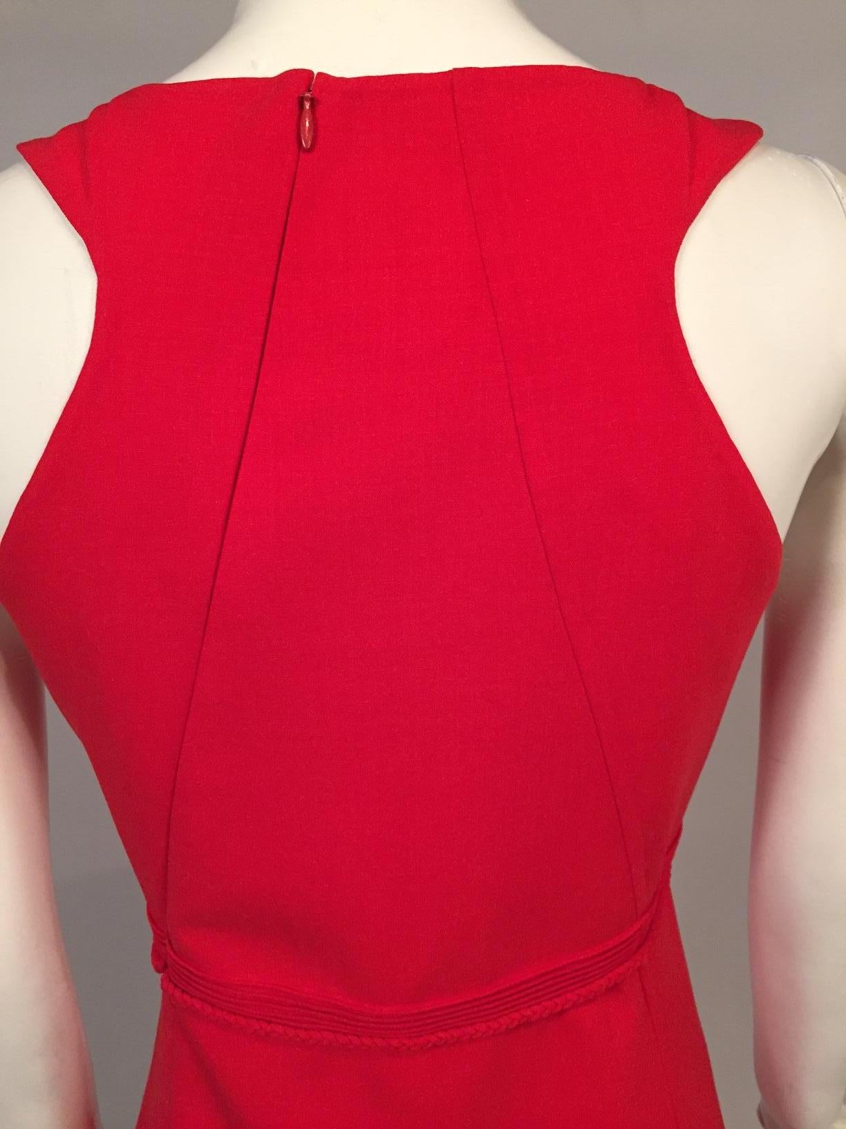 Chado Ralph Rucci Vestido de Lana Ligera Rojo en venta 3