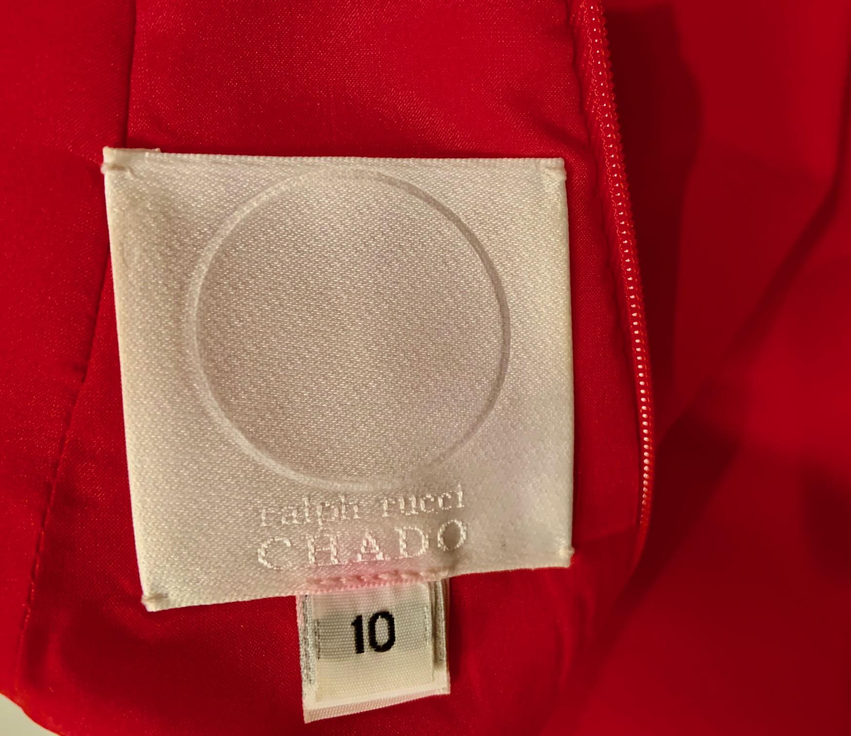 Ralph Rucci - Robe en laine légère rouge Chado en vente 4