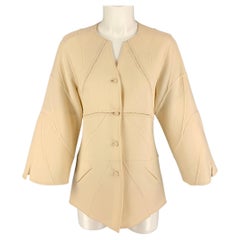 CHADO RALPH RUCCI Size 8 Cream Crepe Wool Jacket