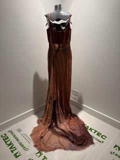 Chado Ralph Rucci SS 2006 (Look 44) Leather Patterned Dress with Scarf