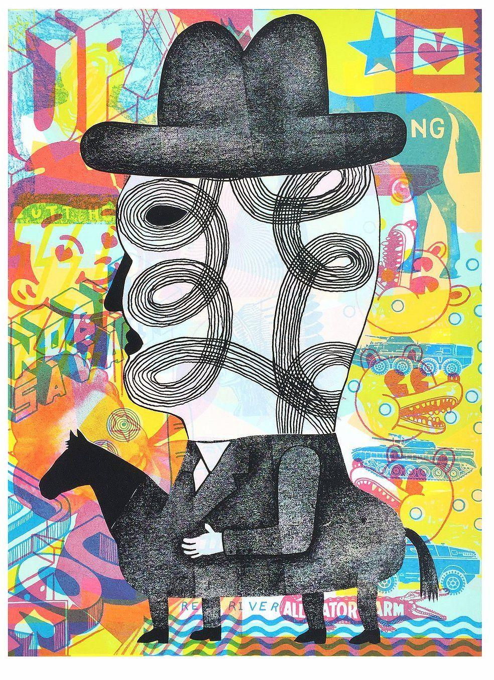 Chadwick Tolley Abstract Print - Man-Horse (3/10)