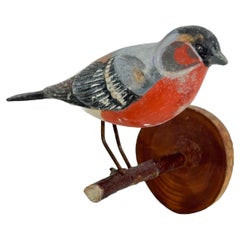 Chaffinch Viechtauer Hand Carved Wood Bird Black Forest Folk Art, Austria, 1920s