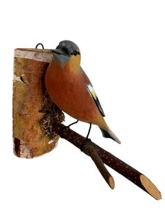 Chaffinch Viechtauer Hand Carved Wood Bird, Black Forest Folk Art, Austria