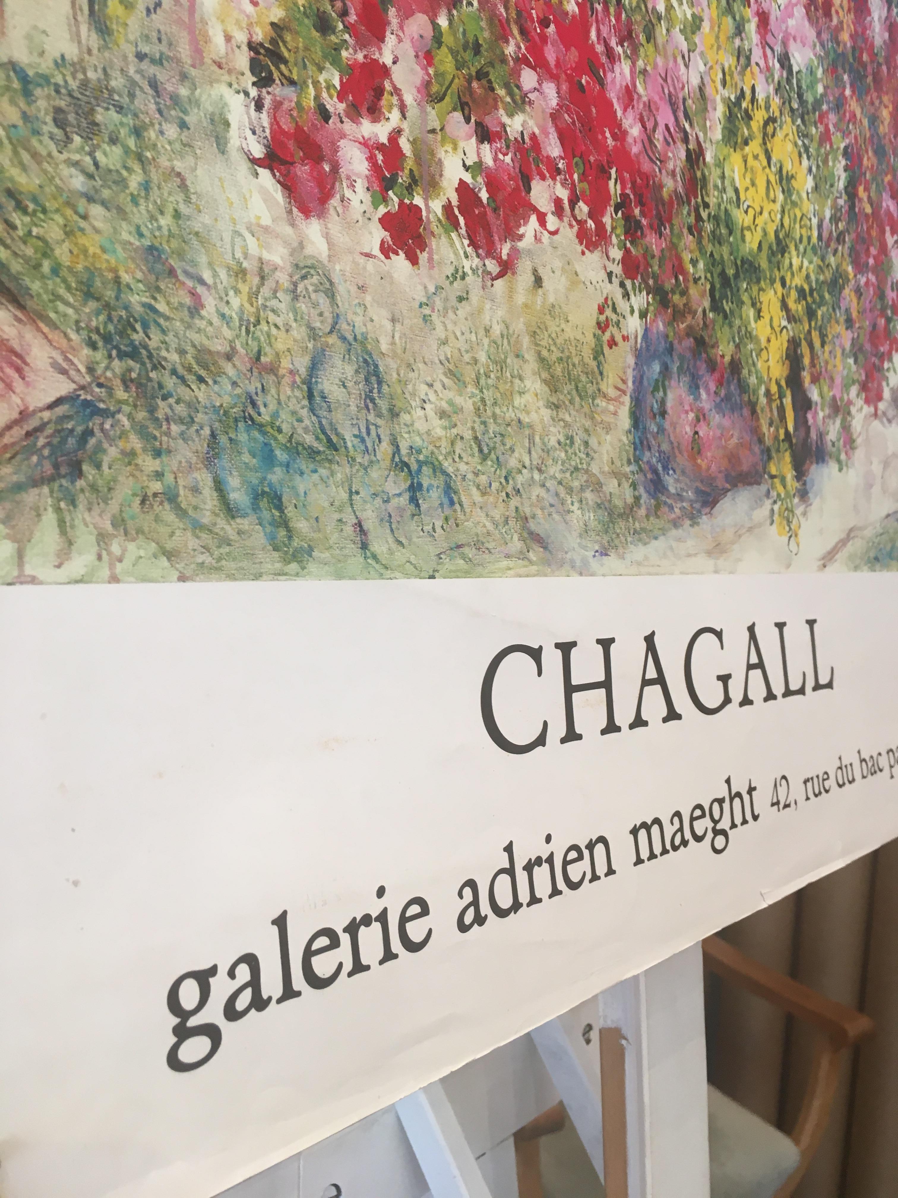 CHAGALL Galerie Adrien Maeght Original Vintage Poster In Good Condition For Sale In Melbourne, Victoria