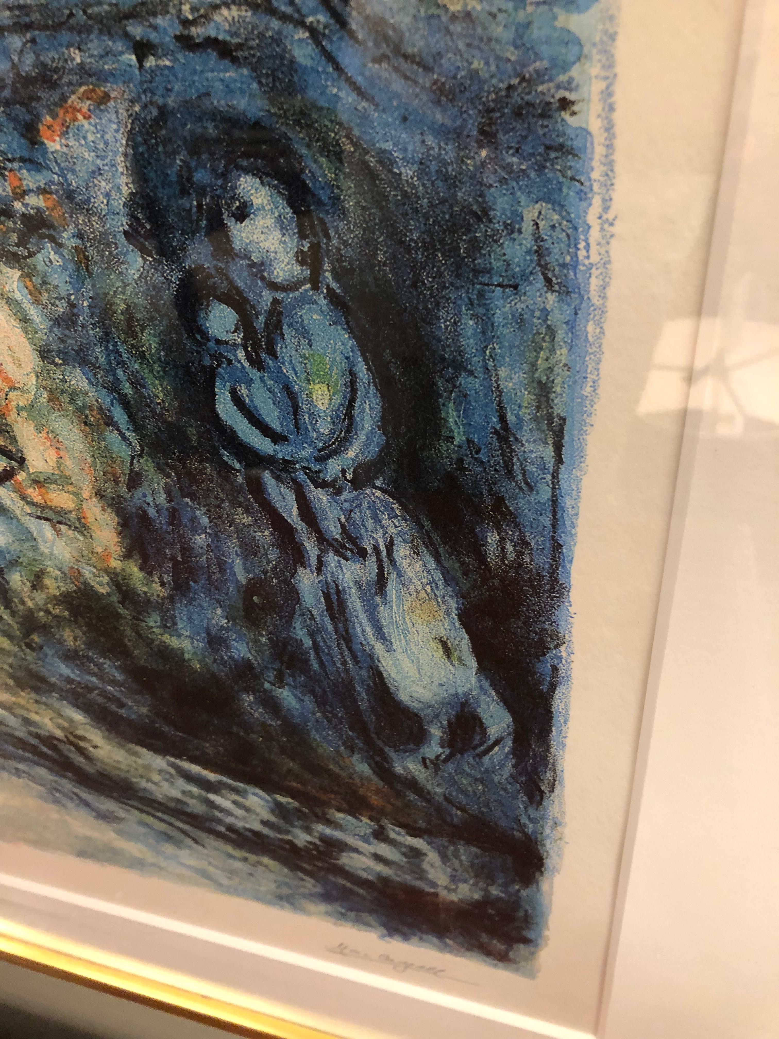  Impression Chagall Le Coq Avec Le Bouquet Jaune Signé et numéroté Édition limitée en vente 3