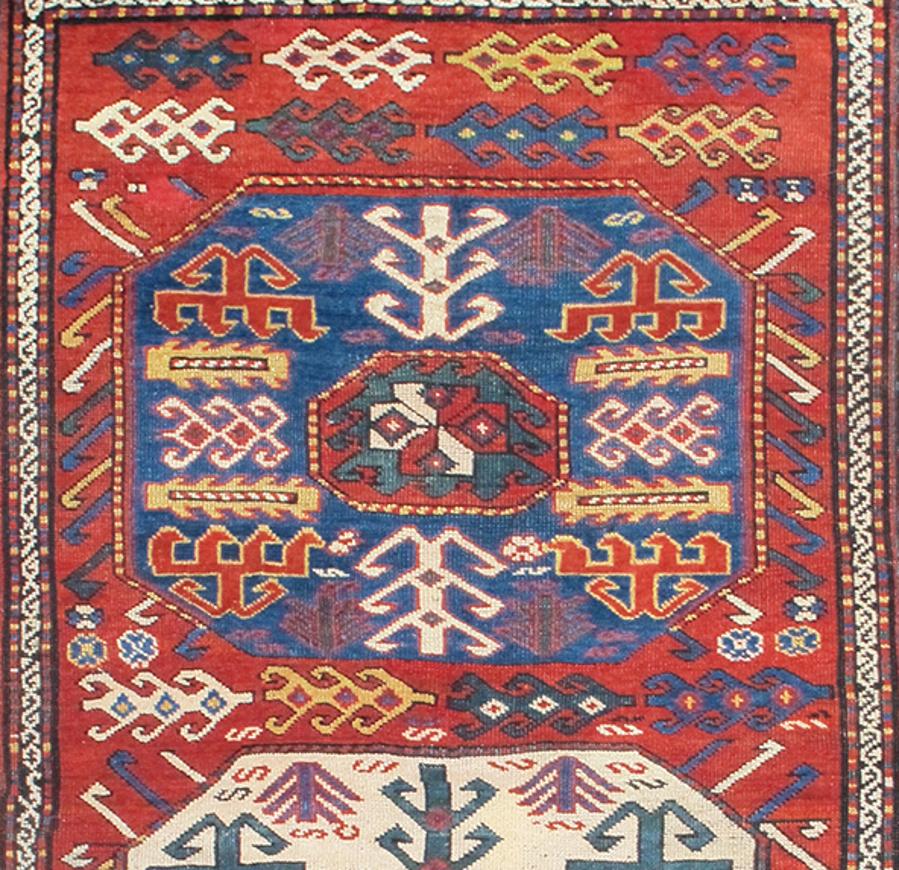Caucasian Chagli rug from the 4th quarter of the 19th century. Measures 4'9