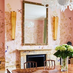 Chai Wan Triptych Rose Chinoiserie Mural Wallpaper