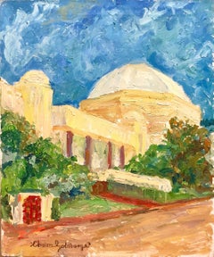 Judaica Oil Painting, Synagogue Miami Beach