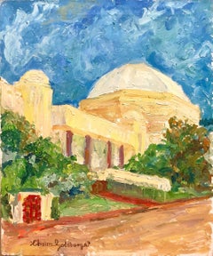 Judaica Oil Painting, Synagogue Miami Beach 