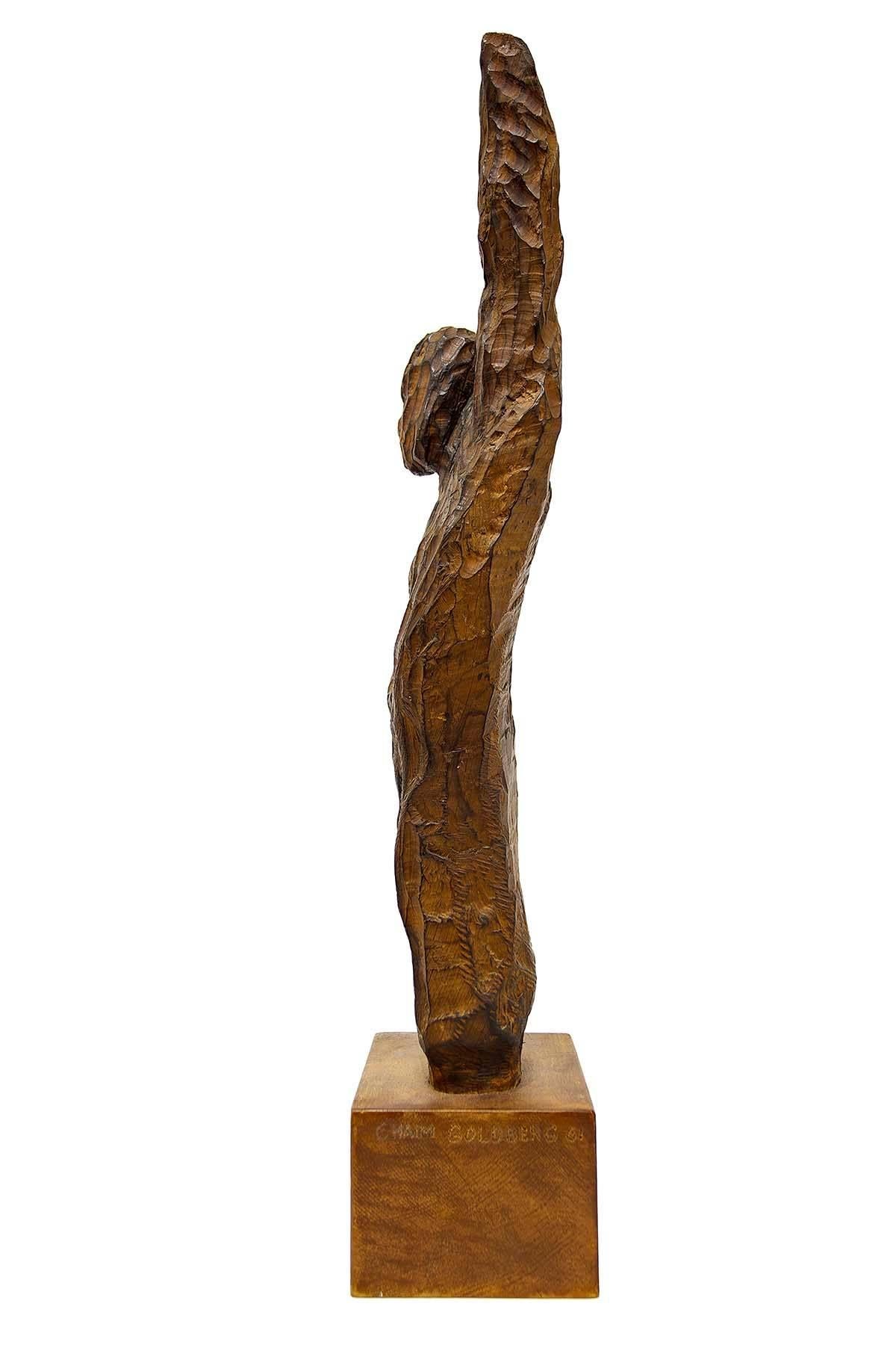 Large Modernist Carved Wood Judaica Sculpture For Sale 1