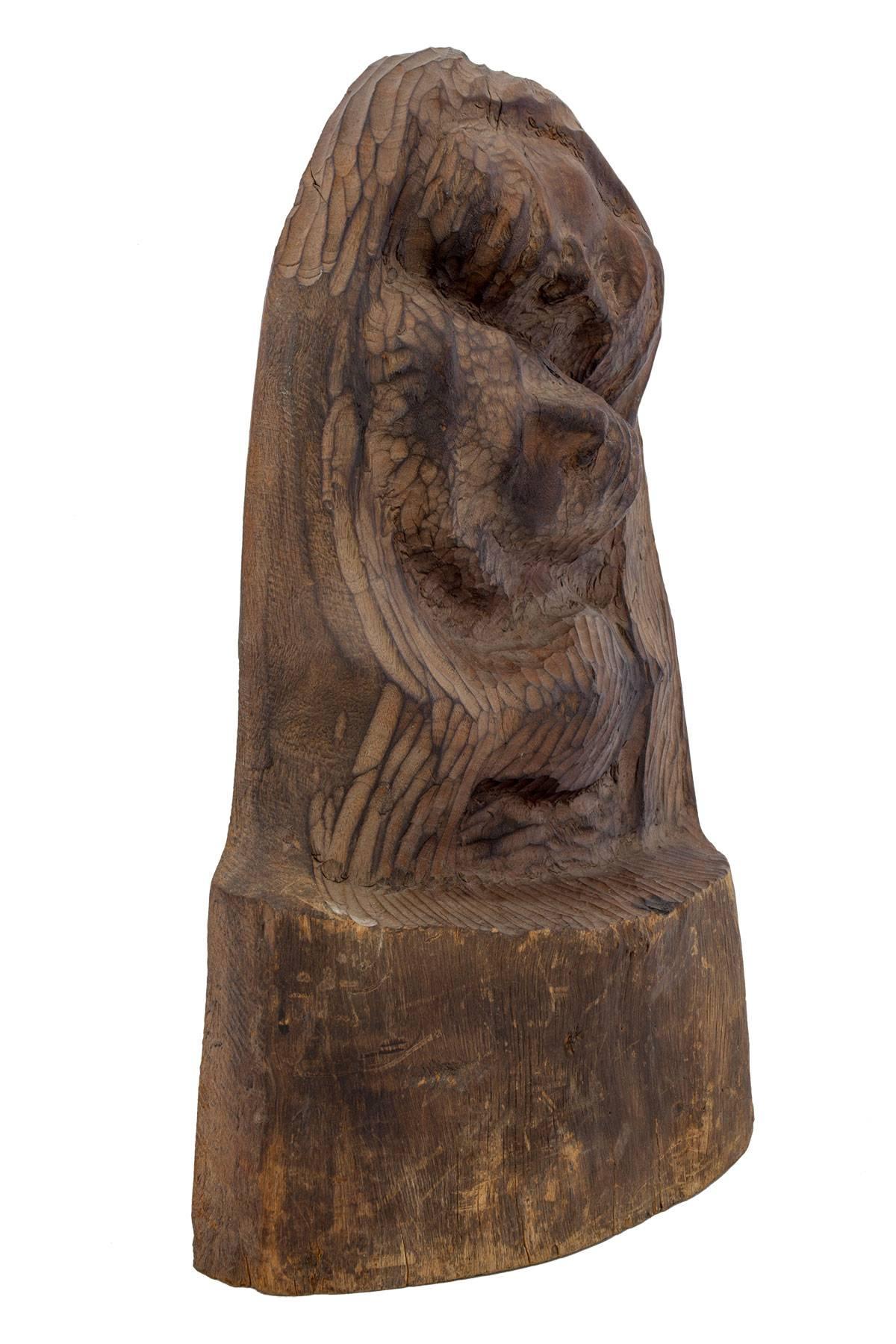 Rara escultura conmemorativa modernista polaca Chaim Goldberg Kaszmirez Museo Spertus - Sculpture Expresionista de Chaïm Goldberg