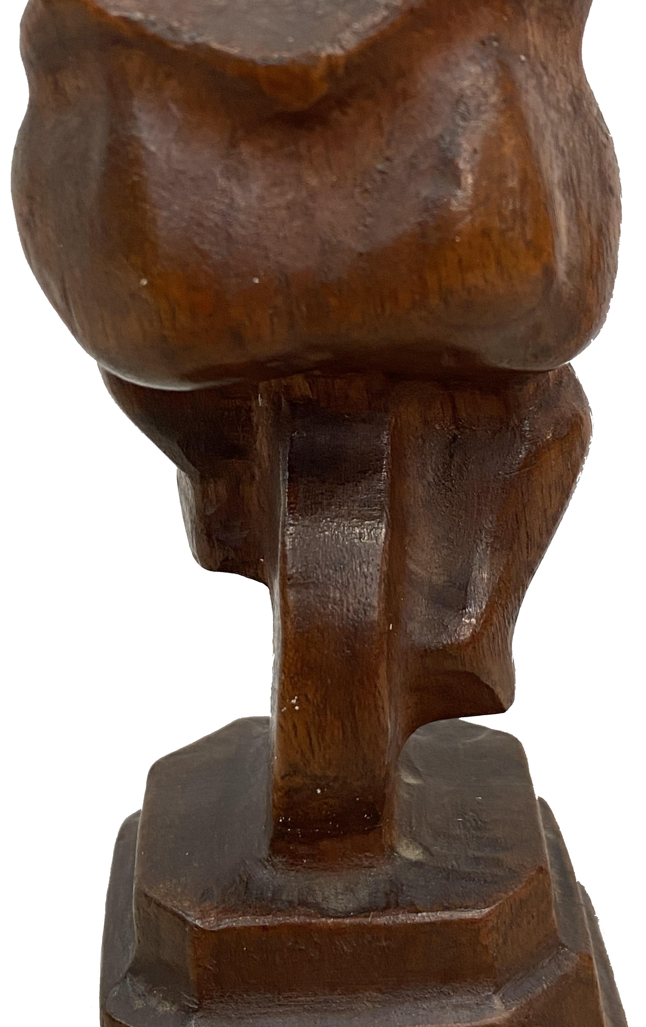 Mid-20th Century Chaim Gross, Ballerina on Unicycle, Hand-Carved Wood Sculpture, circa 1940s For Sale